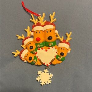 Festive Reindeer Family of Five Ornament